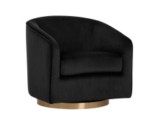 Sunpan 104003 - Hazel Swivel Lounge Chair - Gold - Black Sky
